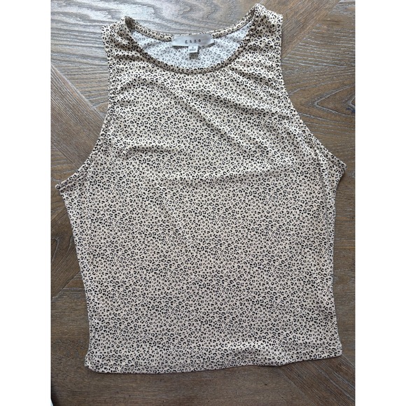 Gaze Animal Print‎ Sleeveless Tank Top Black Tan Small - Picture 1 of 7